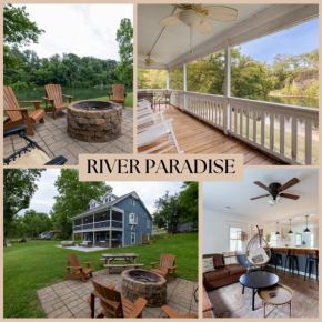 Riverfront Fire Pit Hot Tub Fishing Kayaks Pacman